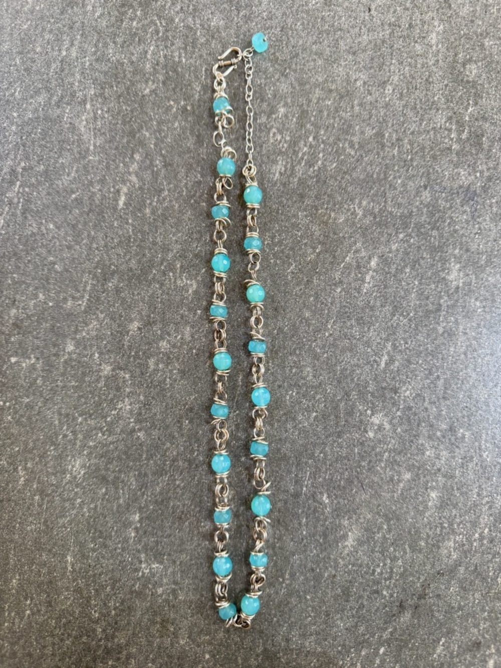 Turquoise Bead Chain Necklace - Women Jewelry